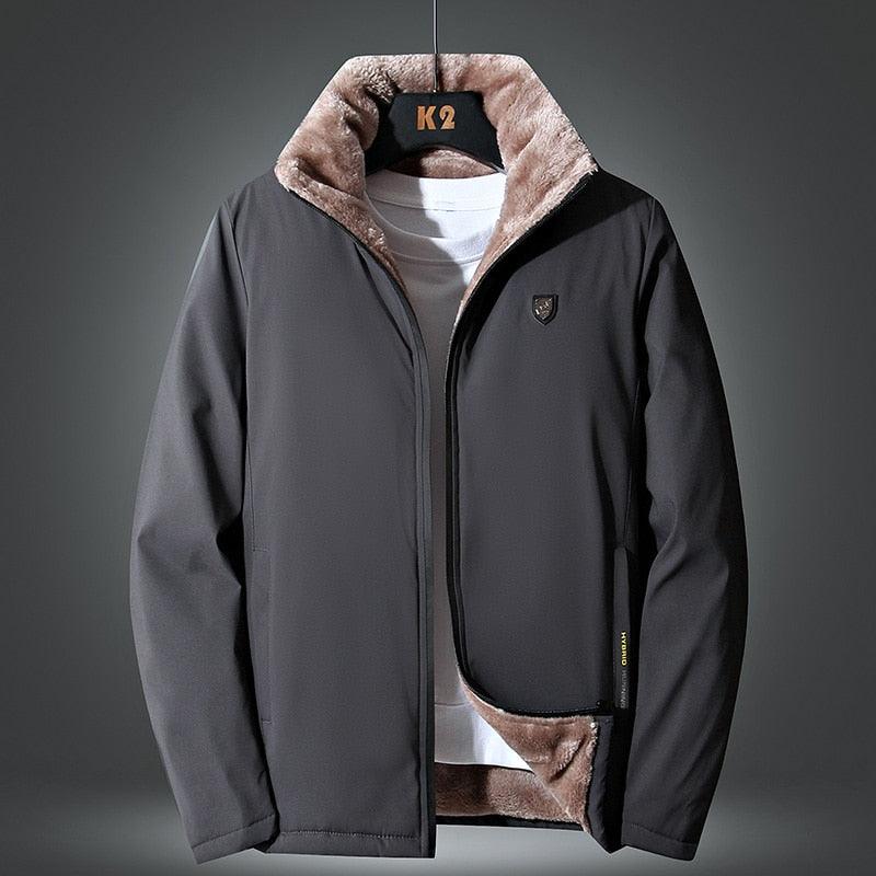 Men Winter Thick Fleece Windproof Casual Outdoor Hiking Travel Jacket