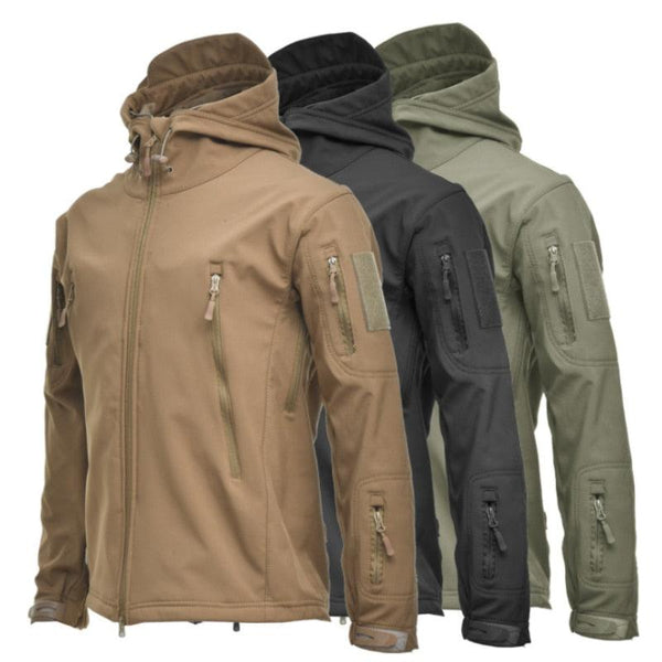 Men Big Size Camouflage Waterproof Winter Tactical Hooded Windbreaker Jacket