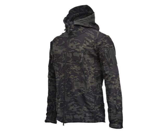 Men Big Size Camouflage Waterproof Winter Tactical Hooded Windbreaker Jacket