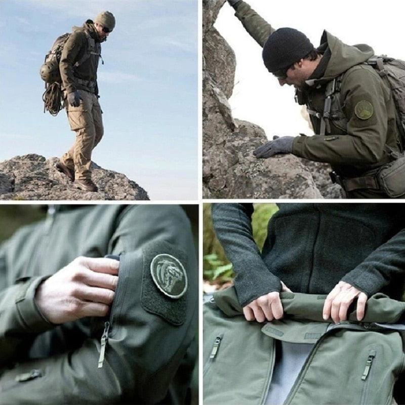 Men Big Size Camouflage Waterproof Winter Tactical Hooded Windbreaker Jacket